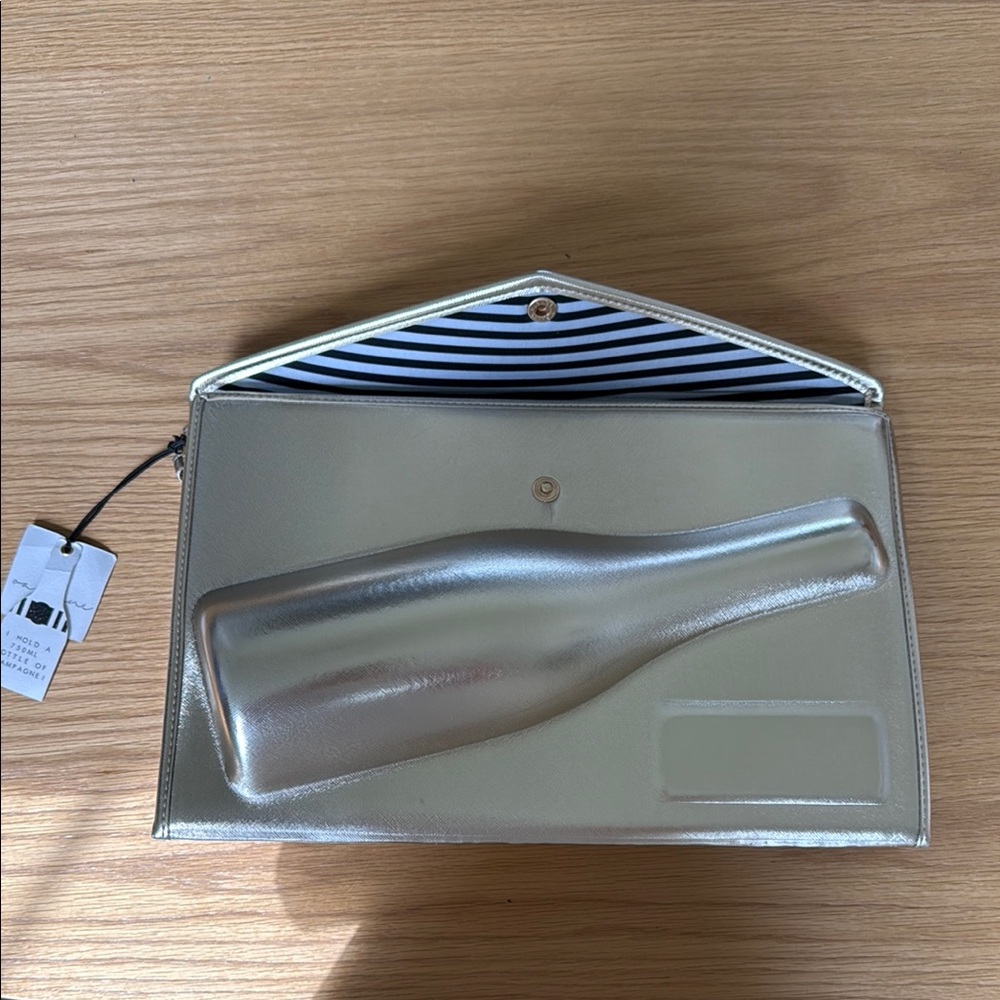 Neiman Marcus - Gold Clutch with Champ Pouch